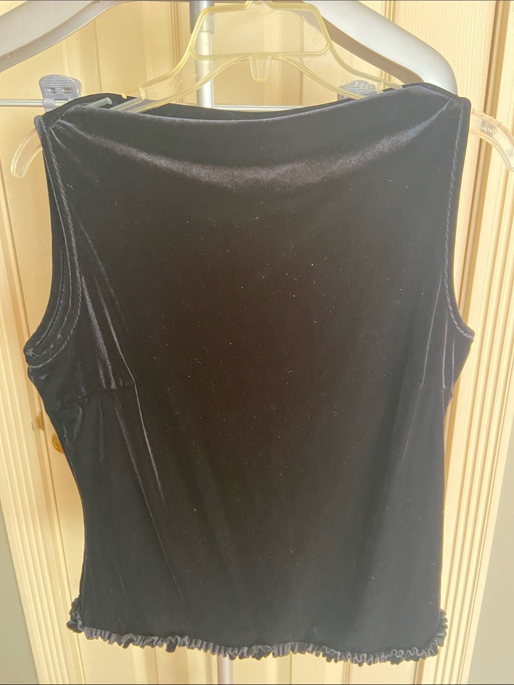 Women’s Black Velvet Sleeveless Top - Classic Chic Lord & Taylor Size Medium